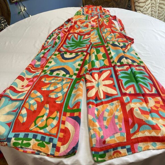 Farm Rio Cutout Retro Boho Hippie Jumpsuit Size XS Read Description - Picture 7 of 9